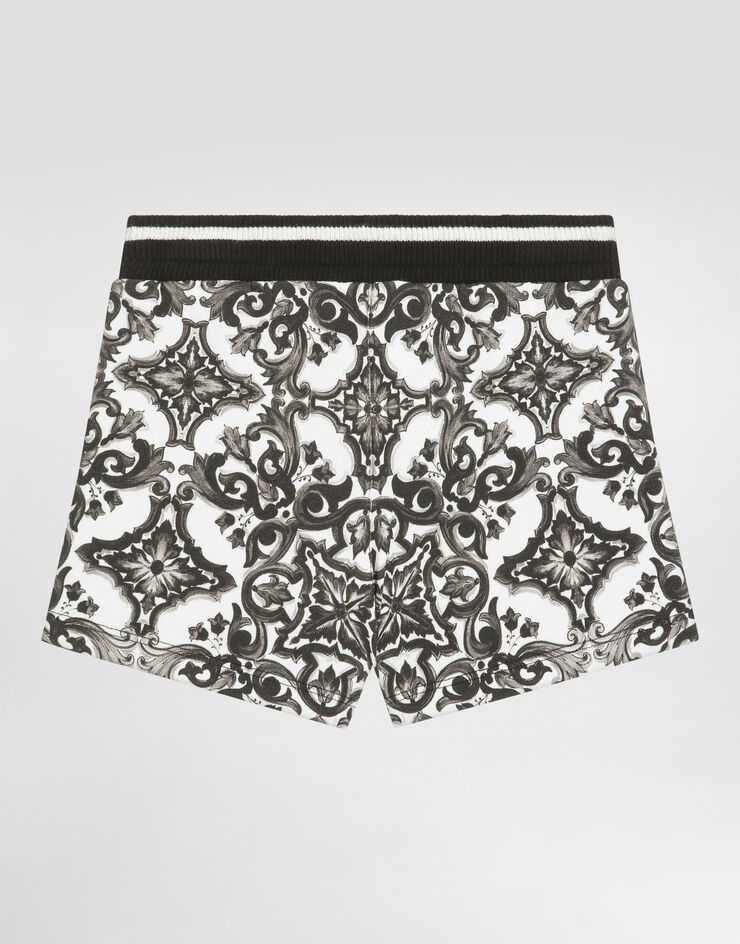 Dolce & Gabbana Majolica-print fleece bermuda shorts Multicolor L1JQS2II7HR