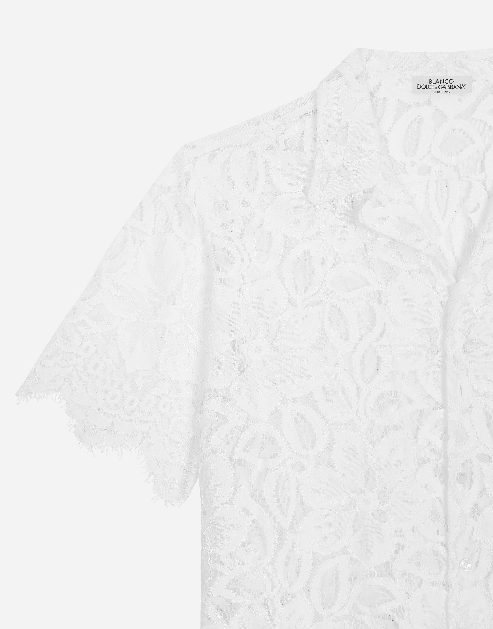 Lace Hawaiian shirt BLANCO DOLCE GABBANA in White for Men