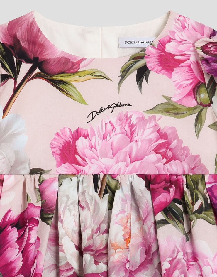 Dolce & Gabbana Peony-print poplin dress Dolce & Gabbana Peony-print poplin dress Multicolor L23DP2G7QZX