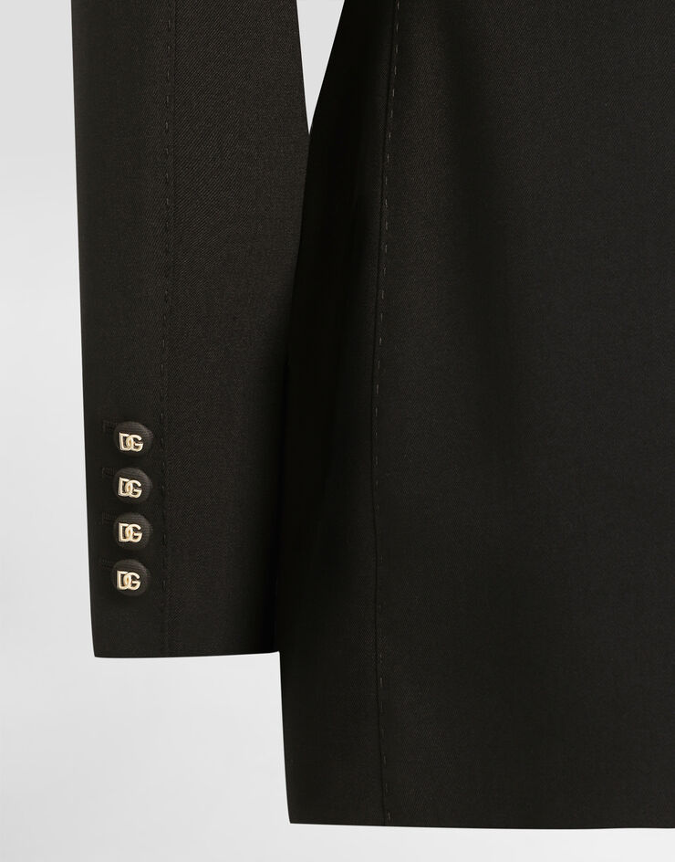 Dolce & Gabbana Veste TURLINGTON à simple boutonnage avec doublure à imprimé léopard Dolce & Gabbana Veste TURLINGTON à simple boutonnage avec doublure à imprimé léopard Black F29Z8TGDDPS