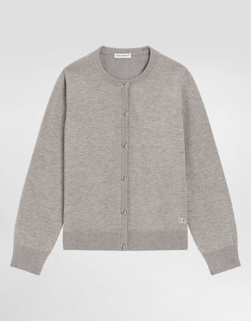 Dolce & Gabbana Stockinette knit cardigan Grey L5KWMJJGME6
