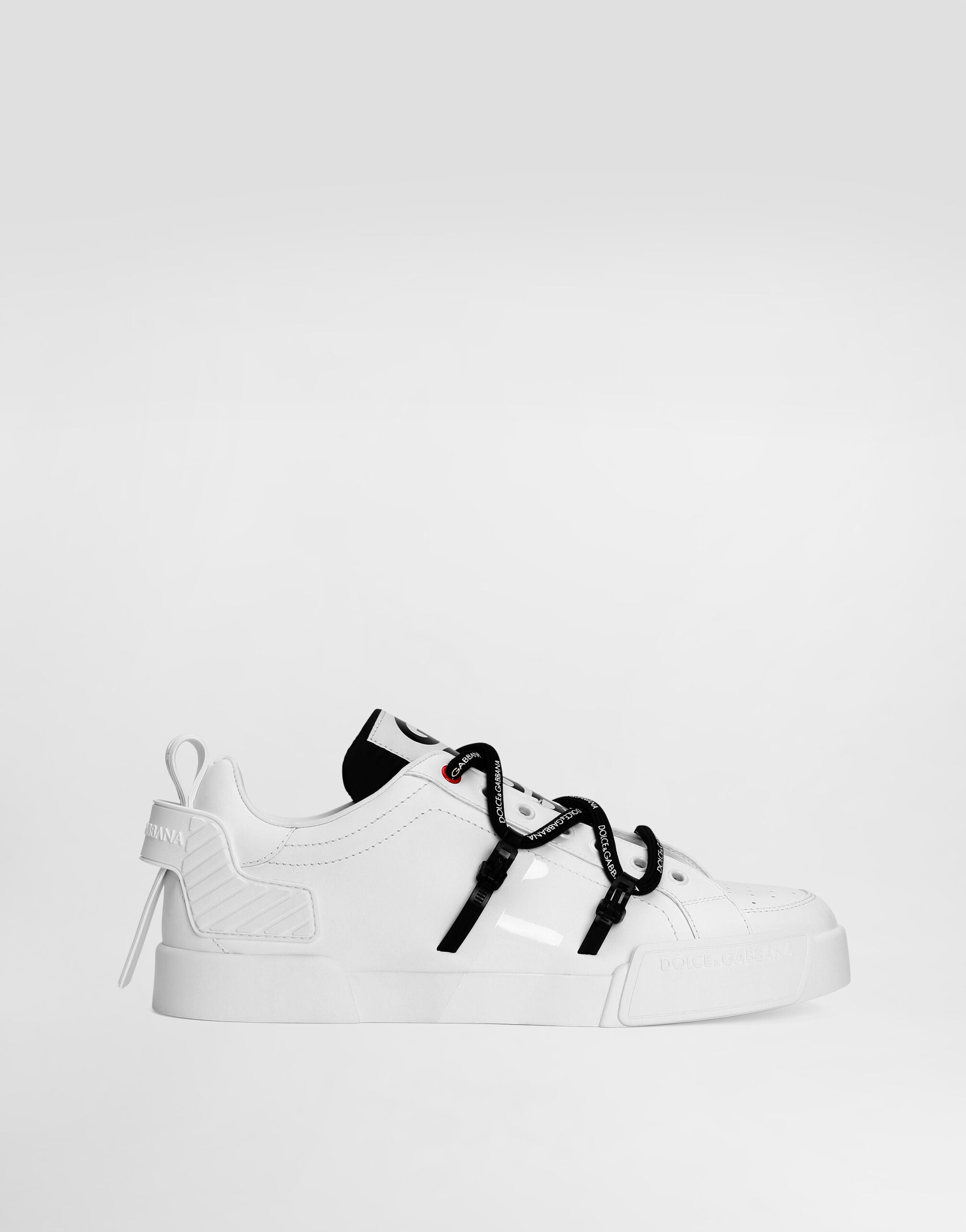 Dolce & Gabbana Portofino sneakers in calfskin and patent leather Black CS2213AA335