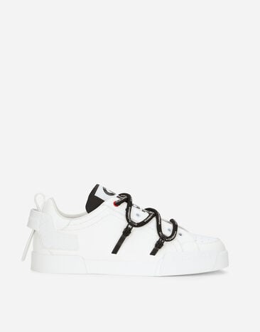 Dolce & Gabbana Portofino sneakers in calfskin and patent leather Black CS1772AT390
