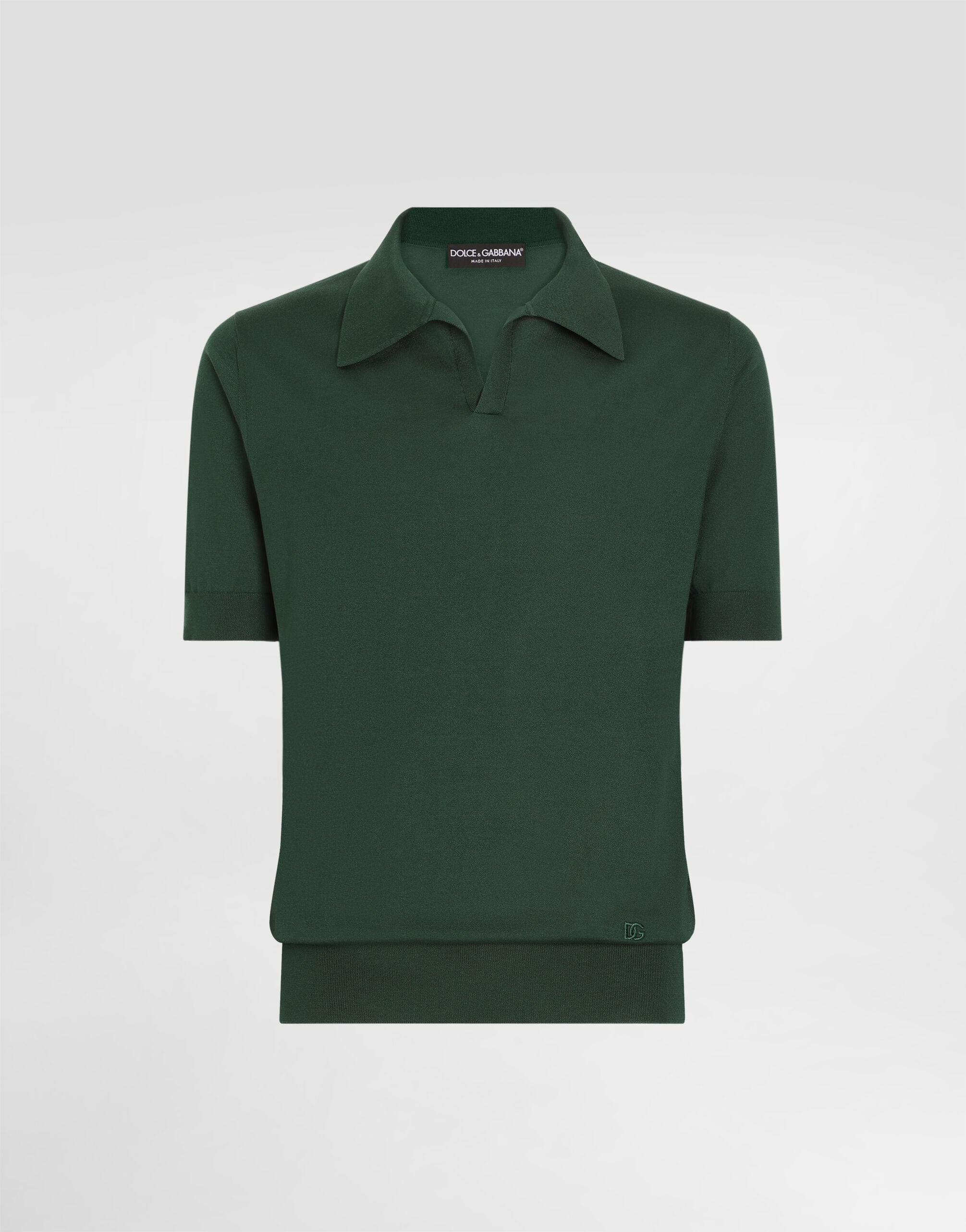 Silk knit polo shirt - thumbnail 6