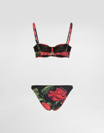 Dolce & Gabbana Rose-print balconette bikini Multicolor O8C06JON0FR