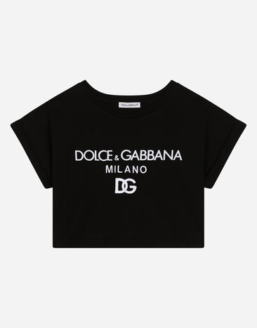 Dolce & Gabbana Jersey T-shirt with logo print Black L5JTIHG7I0L