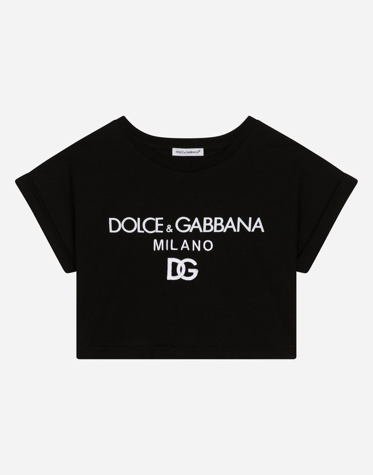 Dolce & Gabbana Jersey T-shirt with logo print Black L5JTIHG7I0L