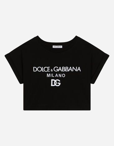 Dolce & Gabbana Jersey T-shirt with logo print Blue L44P16LDB17