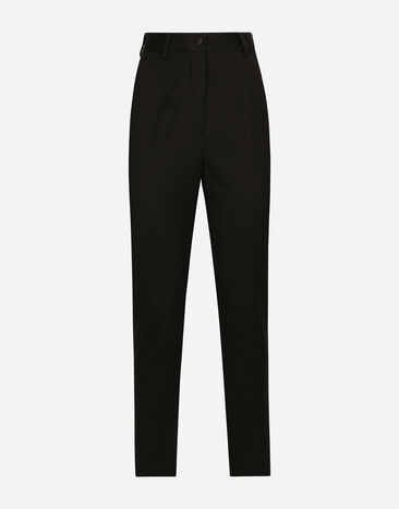Dolce & Gabbana Pantalón pitillo en gabardina de lana Negro FTC30TFU28J