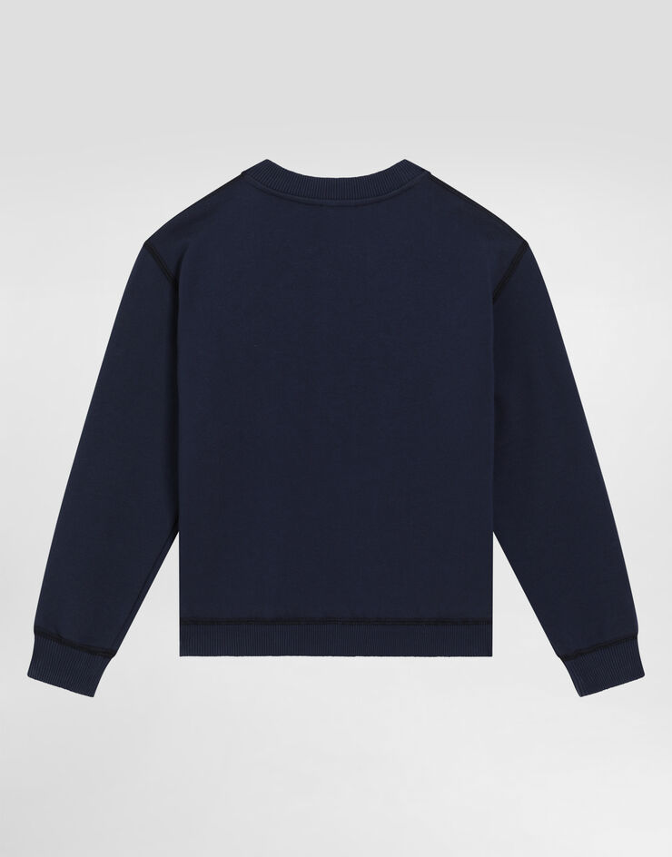 Dolce & Gabbana Sudadera con cuello redondo y logotipo Dolce&Gabbana Blue L4JWKTG7O6H