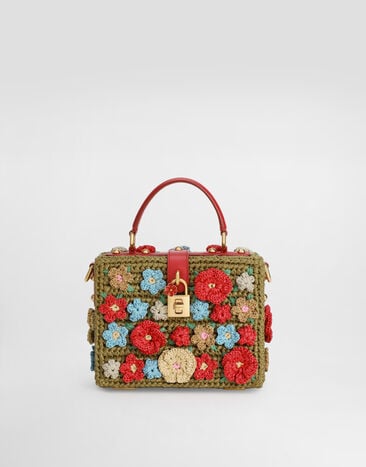 Dolce & Gabbana Sac à main Dolce Box en raphia au crochet Multicolor BB5970AZ350