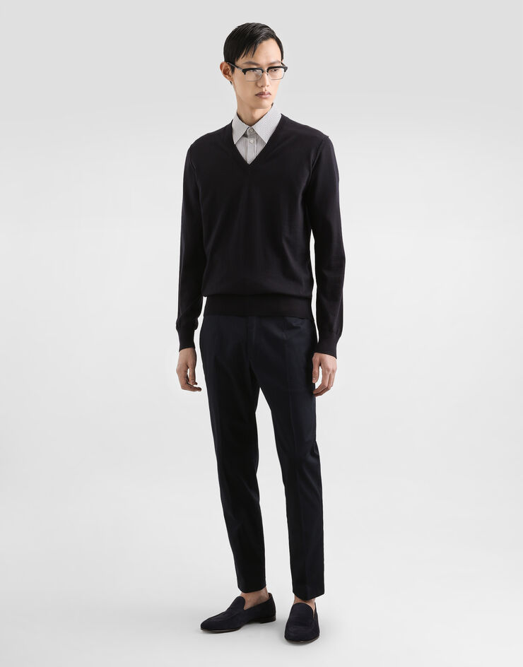 Dolce & Gabbana 棉质华达呢长裤 Blue GW13EZGK385