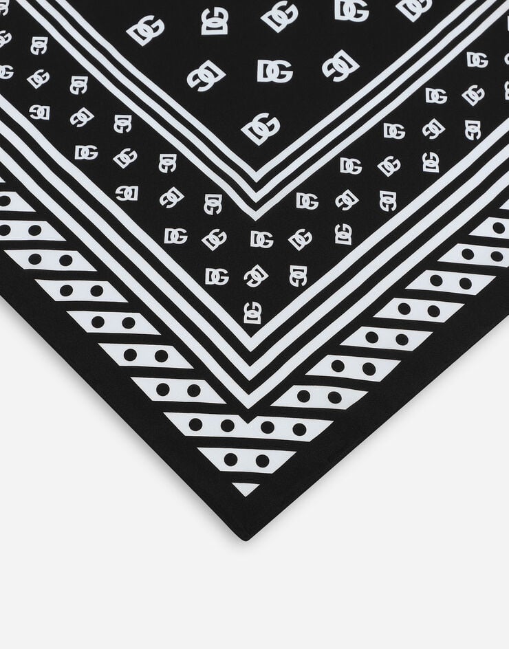 Dolce & Gabbana Twill scarf with all-over DG logo print (70 x 70) Print FN092RGDB7Z