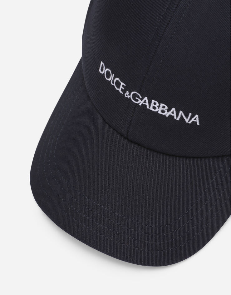 Dolce & Gabbana Cotton baseball cap with Dolce&Gabbana logo Blue GH886ZGH207