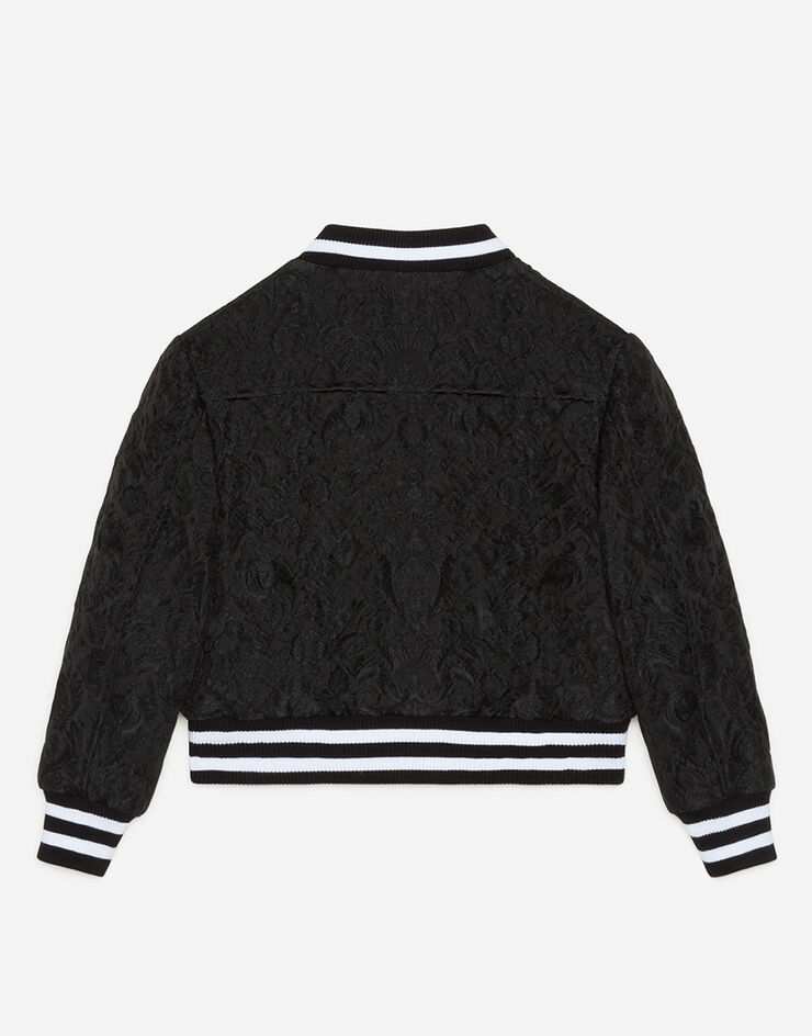 Dolce & Gabbana Jacquard bomber jacket with patch NOIR L51B47HJMFD