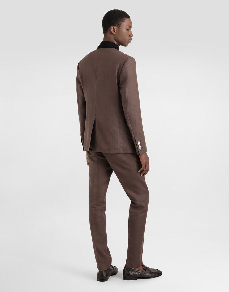 Dolce & Gabbana Pantalón sastre de lino Marrón GY7BMTFU4LF