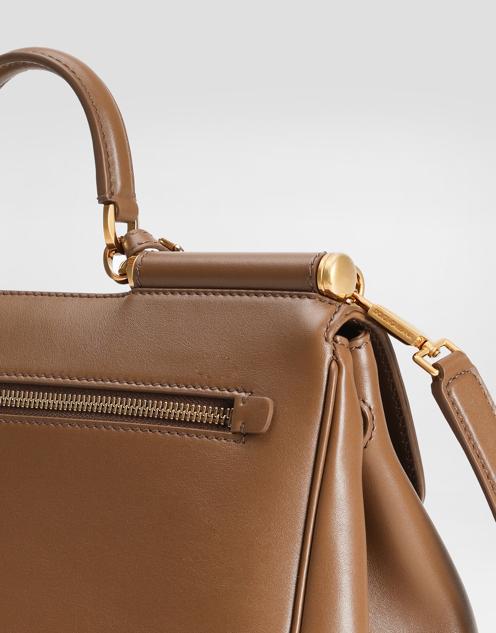 My Sicily handbag in plongé calfskin in Brown for Women