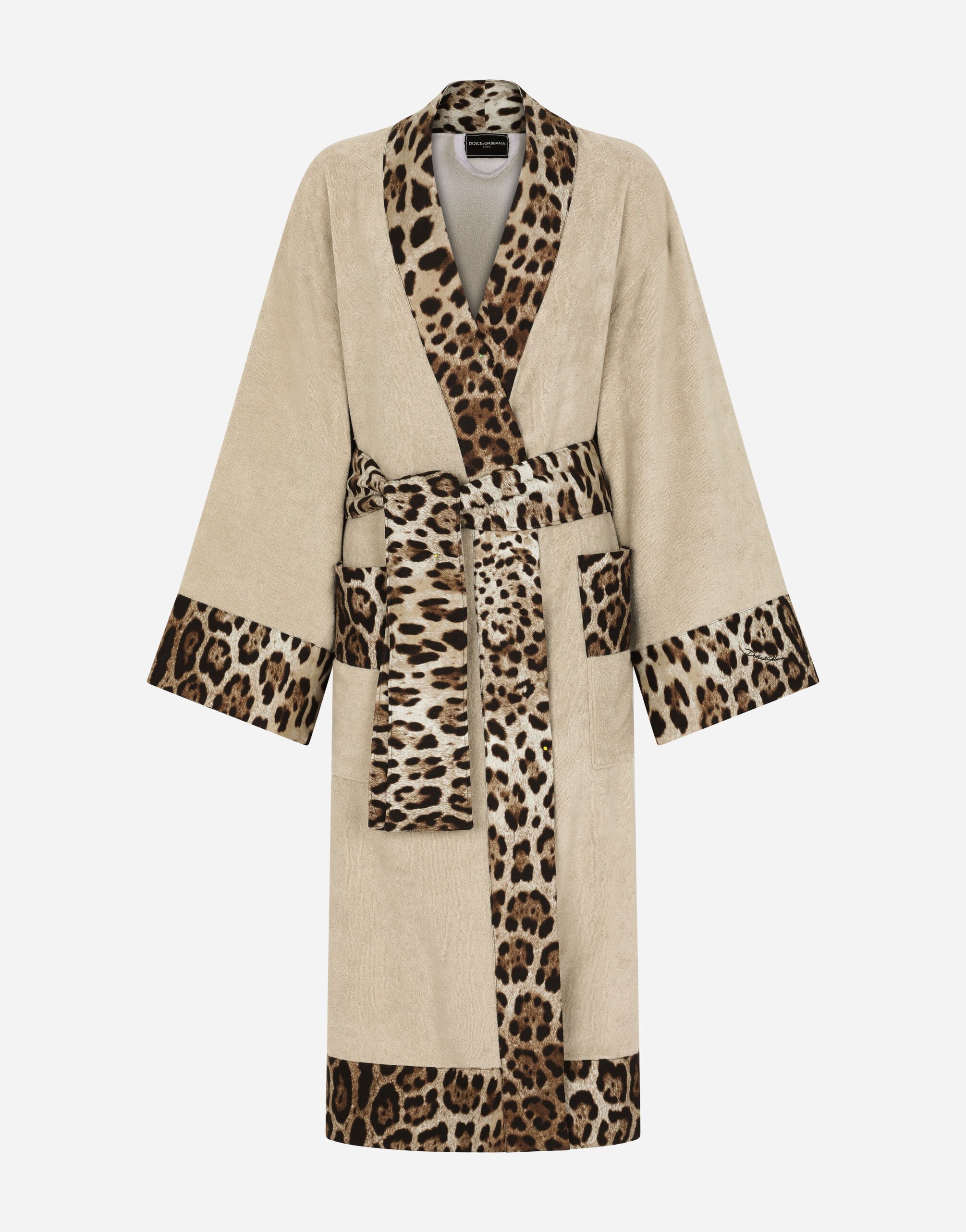 Dolce & Gabbana Cotton Terry Bathrobe Multicolor TCF010TCAGN