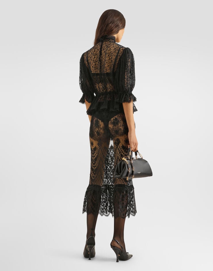 Dolce & Gabbana Tulle top with embroidery Dolce & Gabbana Tulle top with embroidery Black F7BO3TILMD2