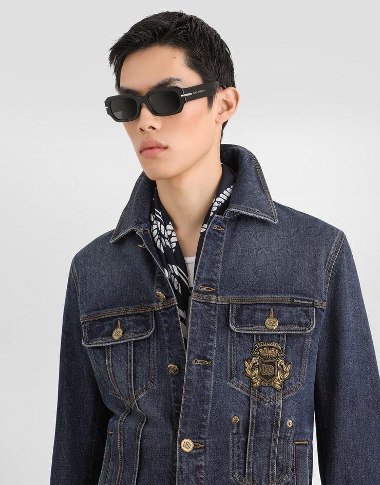 Dolce & Gabbana Denim jacket with logo patch Dolce & Gabbana Denim jacket with logo patch Multicolor G9CHEZG8PN8