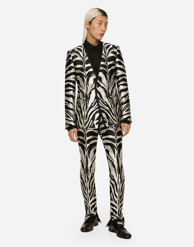 Dolce & Gabbana Lamé jacquard pants with zebra design Multicolor GVPZMTFJOC8