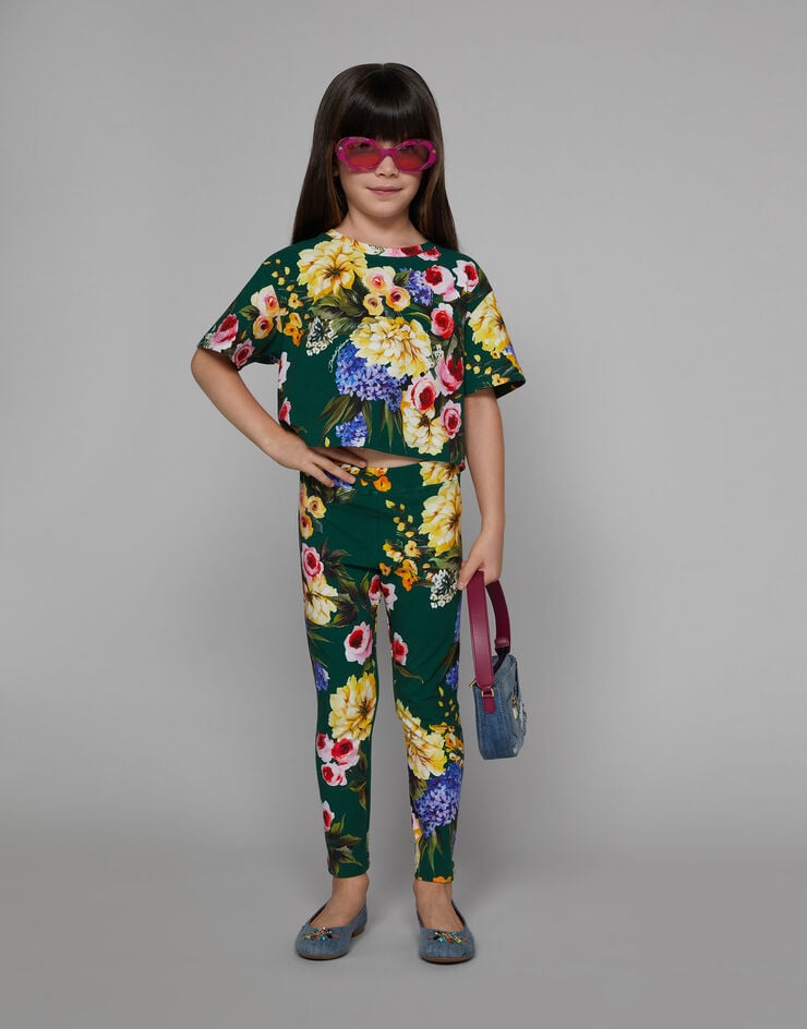 Dolce & Gabbana 花园印花双面布 T 恤 版画 L5JTNDFSG8Q