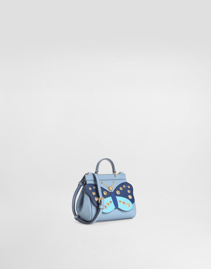 Dolce & Gabbana Calfskin nappa Sicily crossbody bag with patch embellishment Azure EB0003AS014