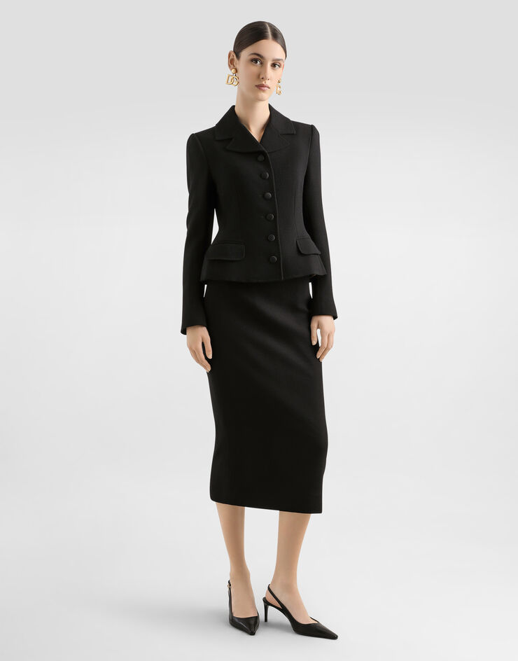 Dolce & Gabbana Single-breasted virgin wool jacket Black F26AJTFU23Q