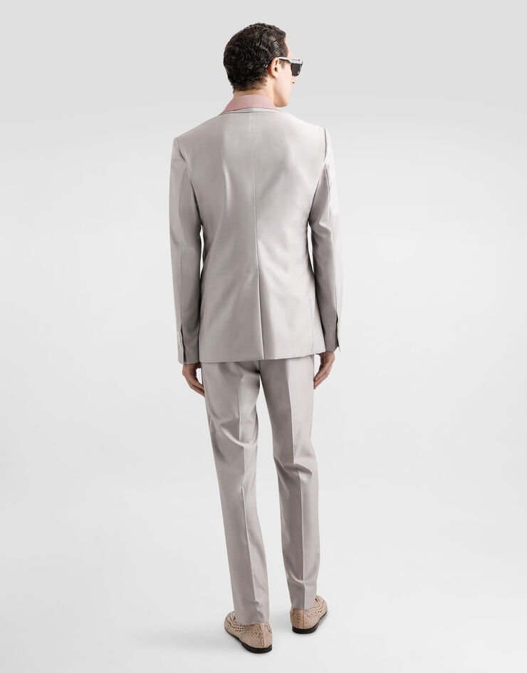 Dolce & Gabbana Deconstructed double-breasted wool and silk suit Pink GK021TFU3H1