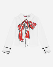 Dolce&Gabbana Jersey T-shirt with bow print Multicolor L5JTMFG7K5L