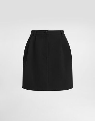 Dolce & Gabbana Короткая юбка из двухслойного шерстяного крепа черный F4CNLTFU2L8