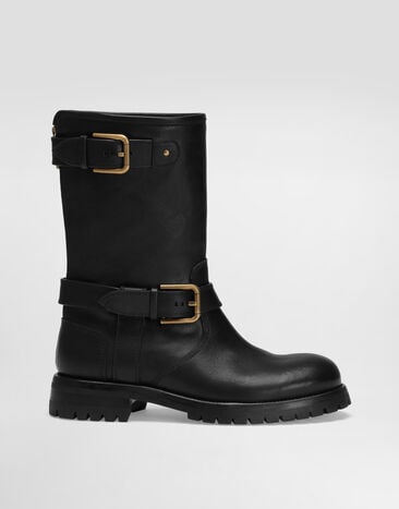 Dolce & Gabbana Botín motero de piel Negro CT1081AW352