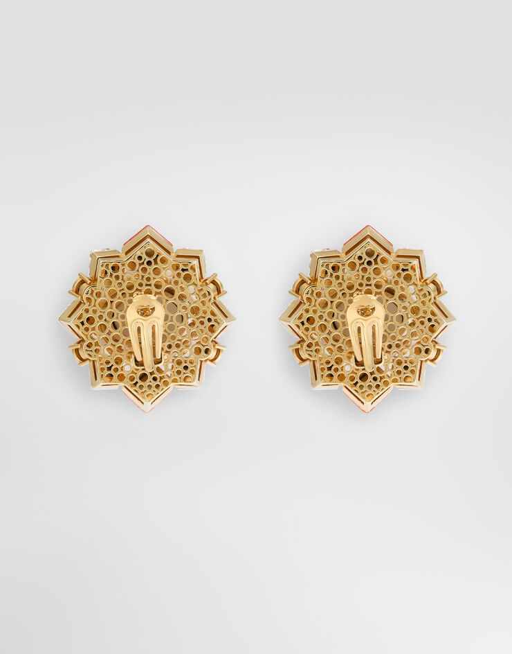 Dolce & Gabbana Clip earrings with rhinestones Gold WES6M5W1111