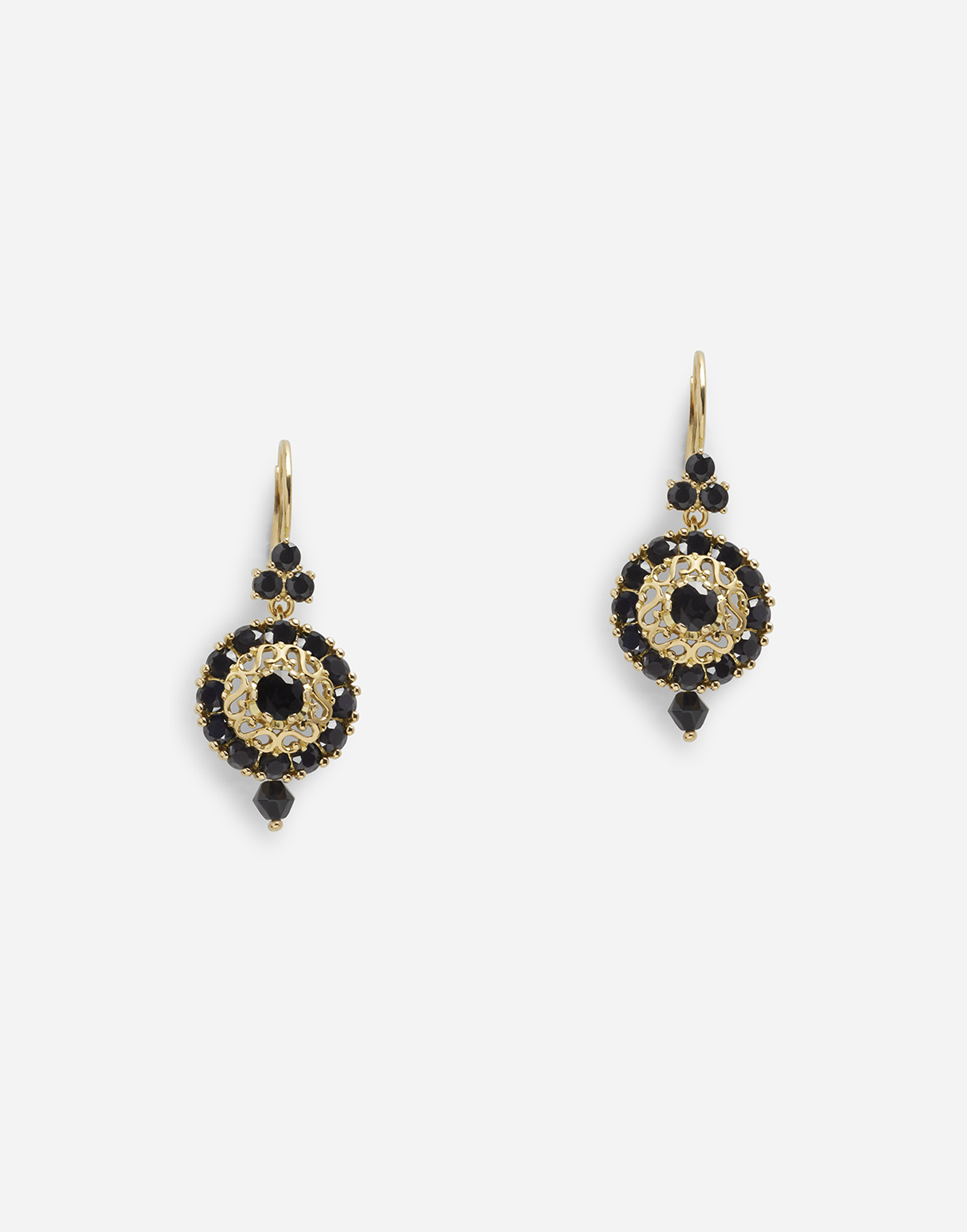 Dolce & Gabbana Hook-fastening earrings with black sapphires Gold WFHK2GWSAPB