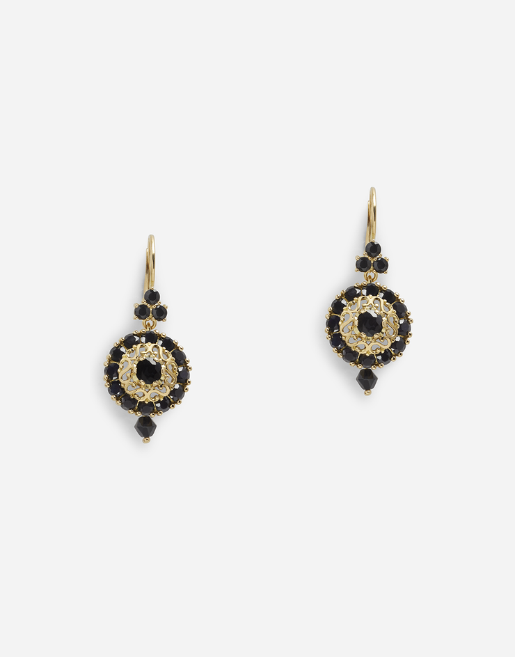 Dolce & Gabbana Hook-fastening earrings with black sapphires Gold/Black WEDS3GWSLE1