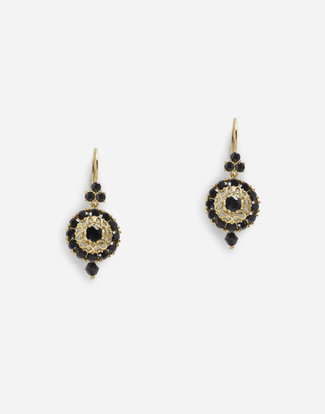 Dolce & Gabbana Hook-fastening earrings with black sapphires Yellow Gold WAQR2GWMIX1