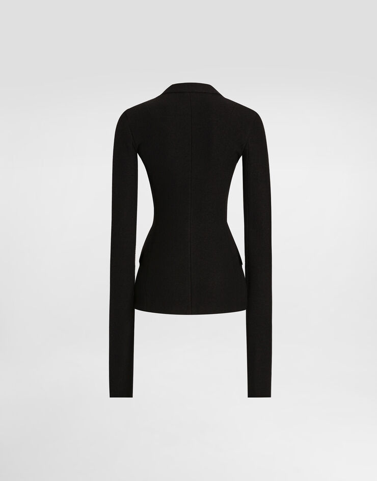 Dolce & Gabbana Double-breasted jacket inwool cloth Black F27HDTHU2BB