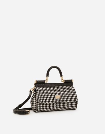 Dolce & Gabbana Mini Sicily handbag in houndstooth fabric Multicolor BB7116AV919