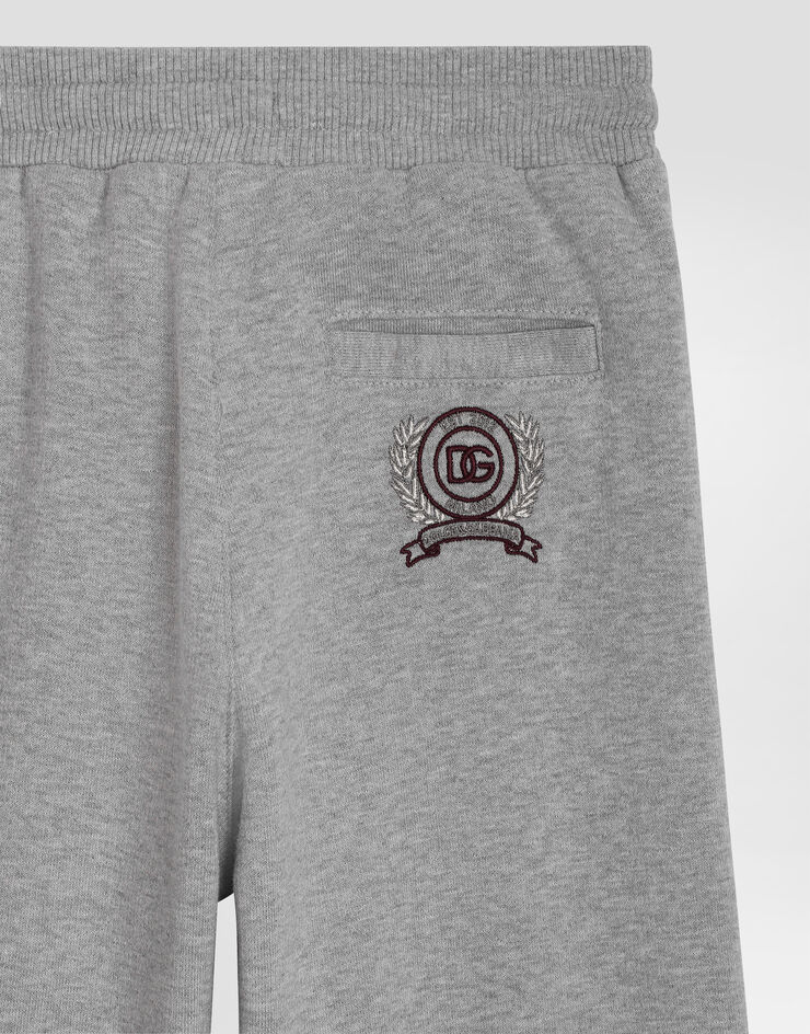 Dolce & Gabbana Fleece trousers with DG embroidery Grey L4JPLIG7PUY