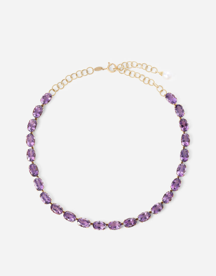 Dolce & Gabbana Anna necklace in yellow 18kt gold with amethysts Gold WNFA4GWAM01