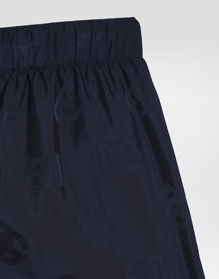 Dolce & Gabbana شورت سباحة نسيج جاكار مطبوع بطبعة شعار DG أزرق L4J818ON04T