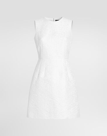 Dolce & Gabbana Kurzes Kleid aus Brokat Dolce & Gabbana Kurzes Kleid aus Brokat White F68A8THJMR4