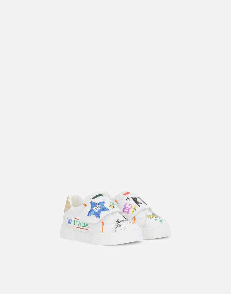 Dolce & Gabbana Graffiti-print Portofino Light sneakers White DN0143AX708