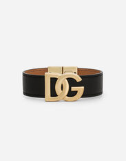 Dolce & Gabbana Calfskin bracelet with DG logo Black BJ0820AP599