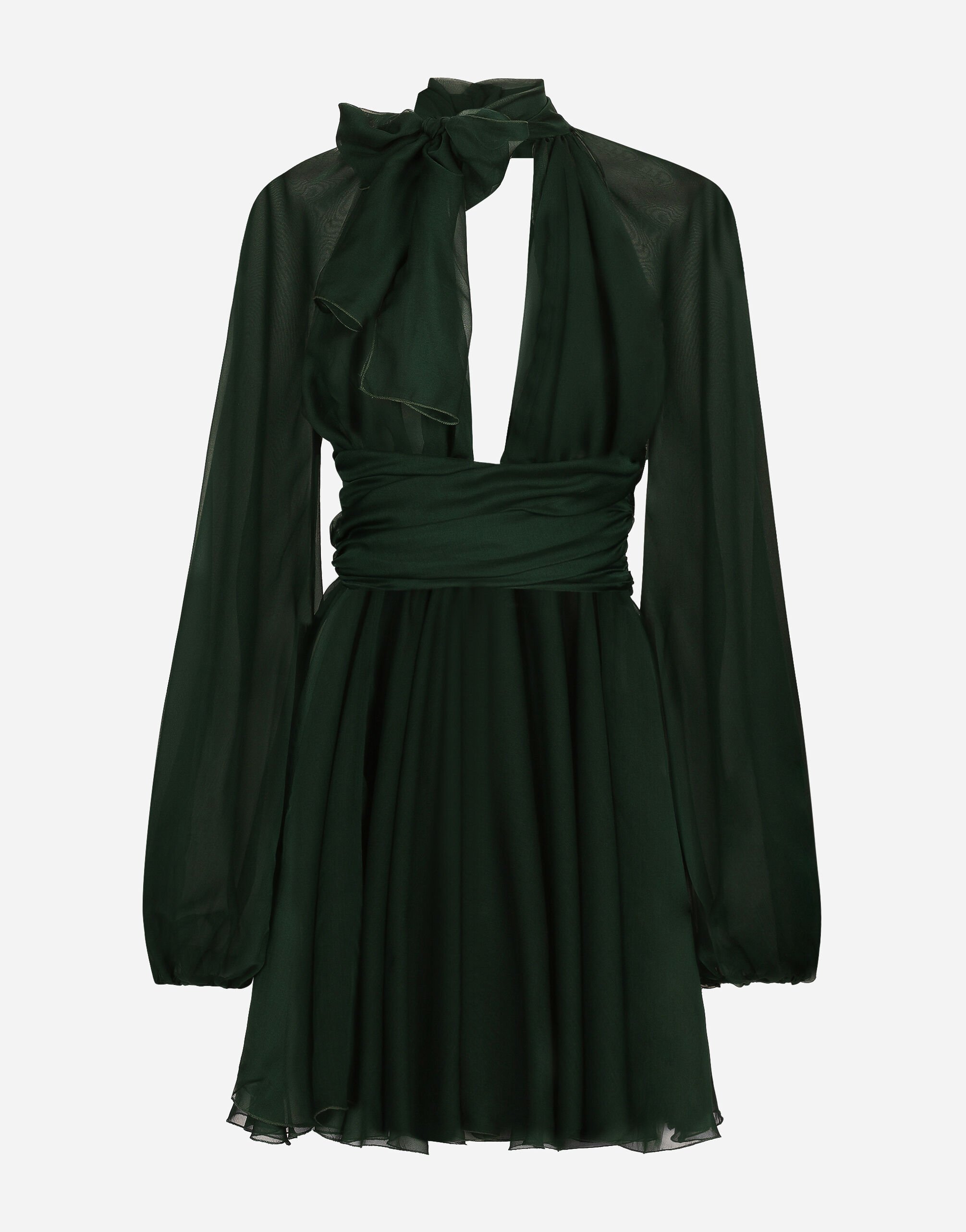 Short chiffon dress in Green for Women Dolce Gabbana