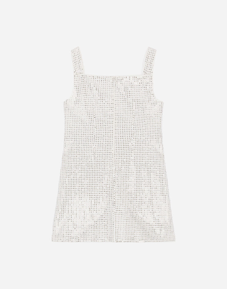 Dolce & Gabbana Short interlock dress with fusible rhinestones Multicolor L5JD6UG7JL5