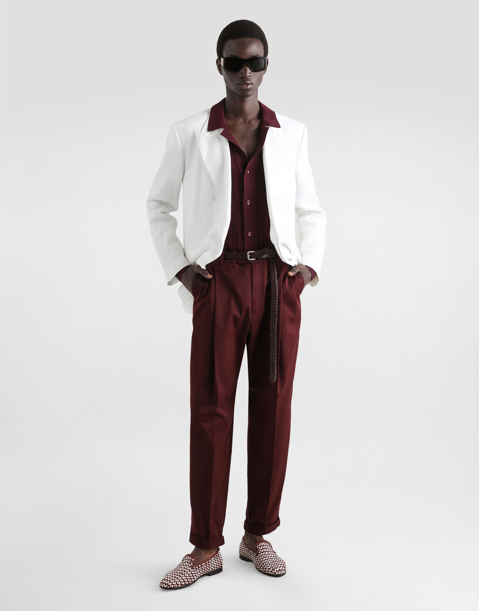 テーラードジャケット DOLCE & GABBANA DOUBLE-BREASTED LINEN JACKET Double-breasted linen Taormina jacket in White for Men