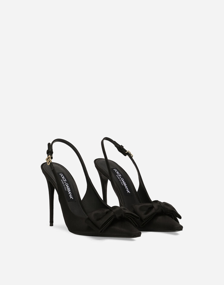 Dolce & Gabbana リボン ディテール サテン スリングバックパンプス ブラック CG0844A3I64