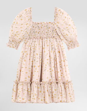 Dolce & Gabbana Daisy-print chiffon dress Print L54DJ3IS1ZR