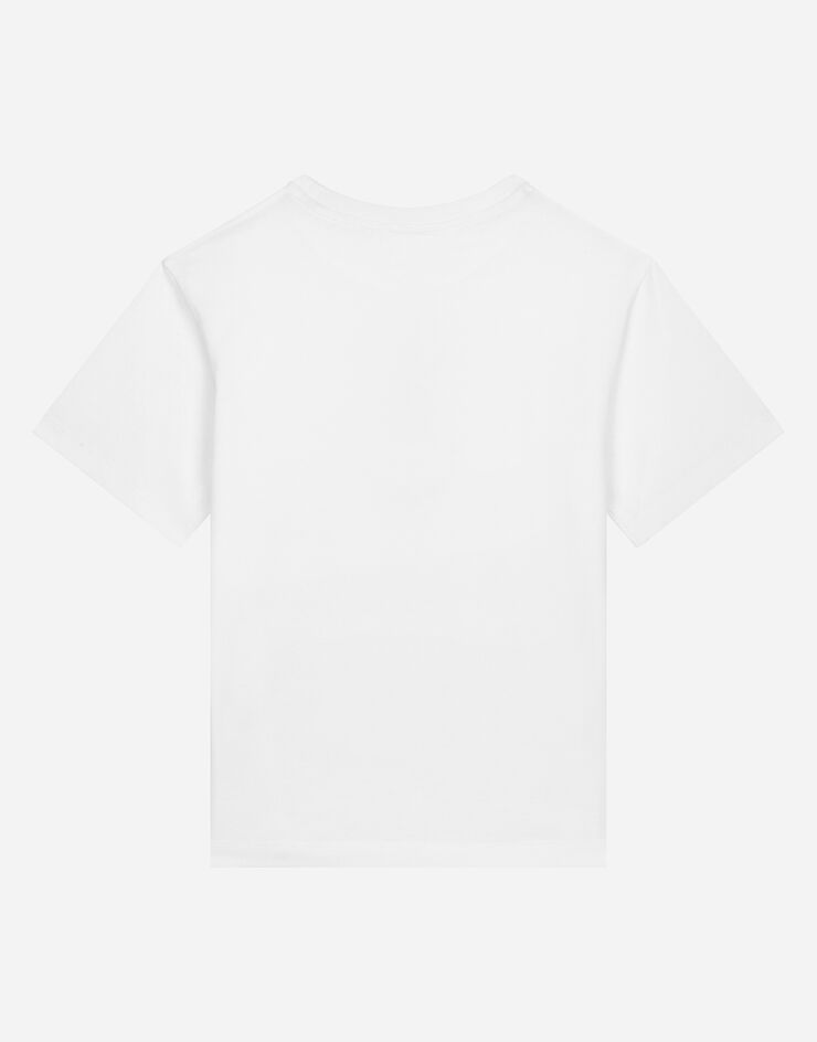 Dolce & Gabbana T-shirt in jersey stampa ancora e ricamo logo DG Bianco L4JTEYG7L0A